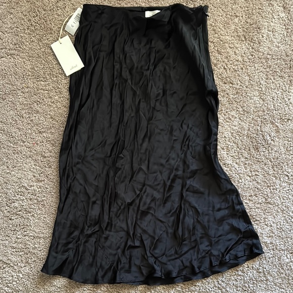 Artizia Wilfred Black Midi Skirt Asymmetrical Slip for Work